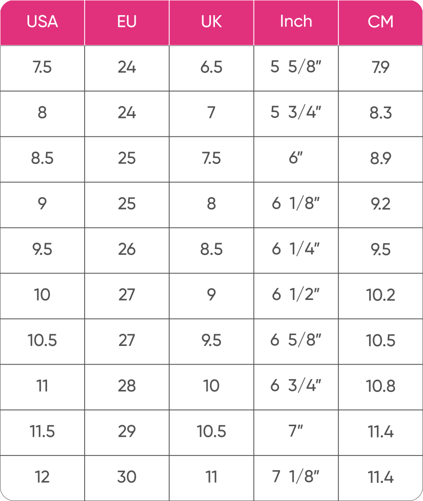 Size Guide - ShoesByBecky