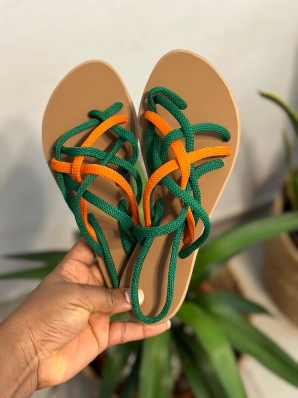 Amber sandals (Green and Orange Combo) - Image 4