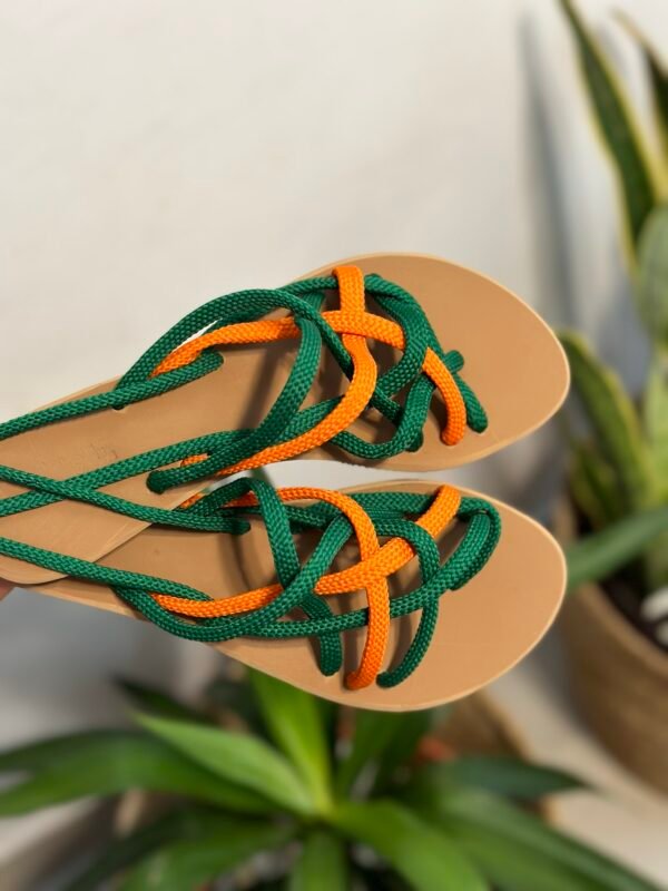 Amber sandals (Green and Orange Combo) - Image 3