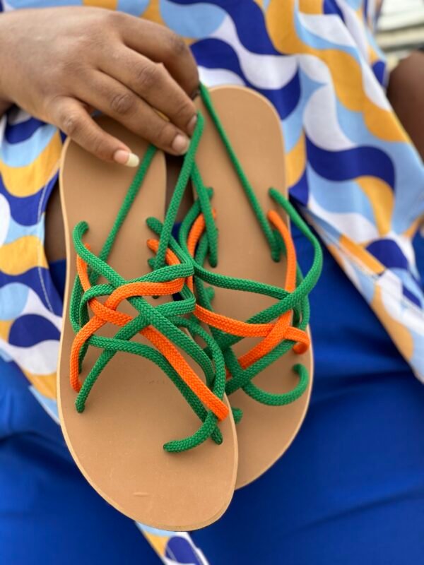 Amber sandals (Green and Orange Combo)